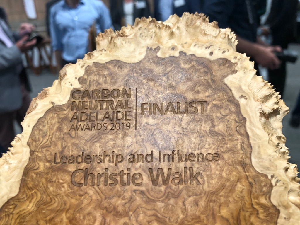 Christie Walk - Finalist - Leadership and Influence - Carbon Neutral Adelaide Awards 2019