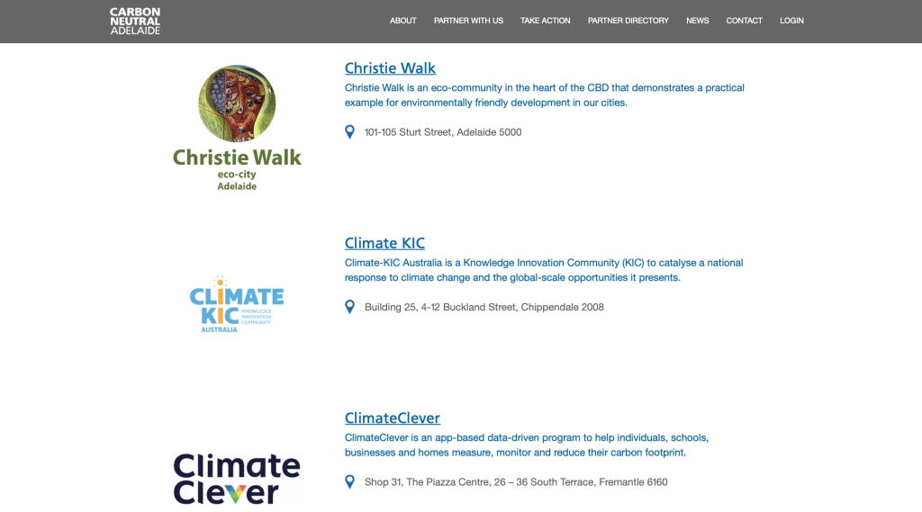 Christie Walk - one of the 175 organisations partnering with Carbon Neutral Adelaide