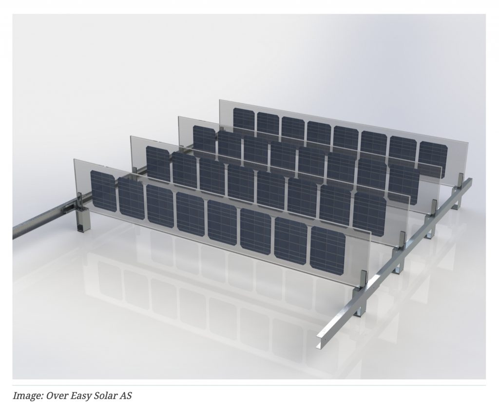 Bifacial PVs mounted east-west for solar at peak morning and evening usage
